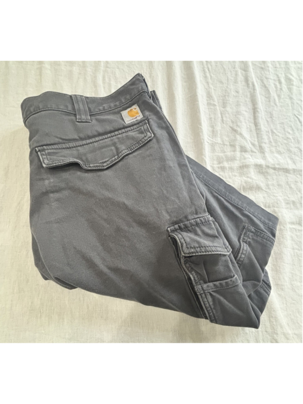 Carhartt Relaxed Fit Cargo Shorts‎ Mens 36 Gray Canvas Work Utility Hiking